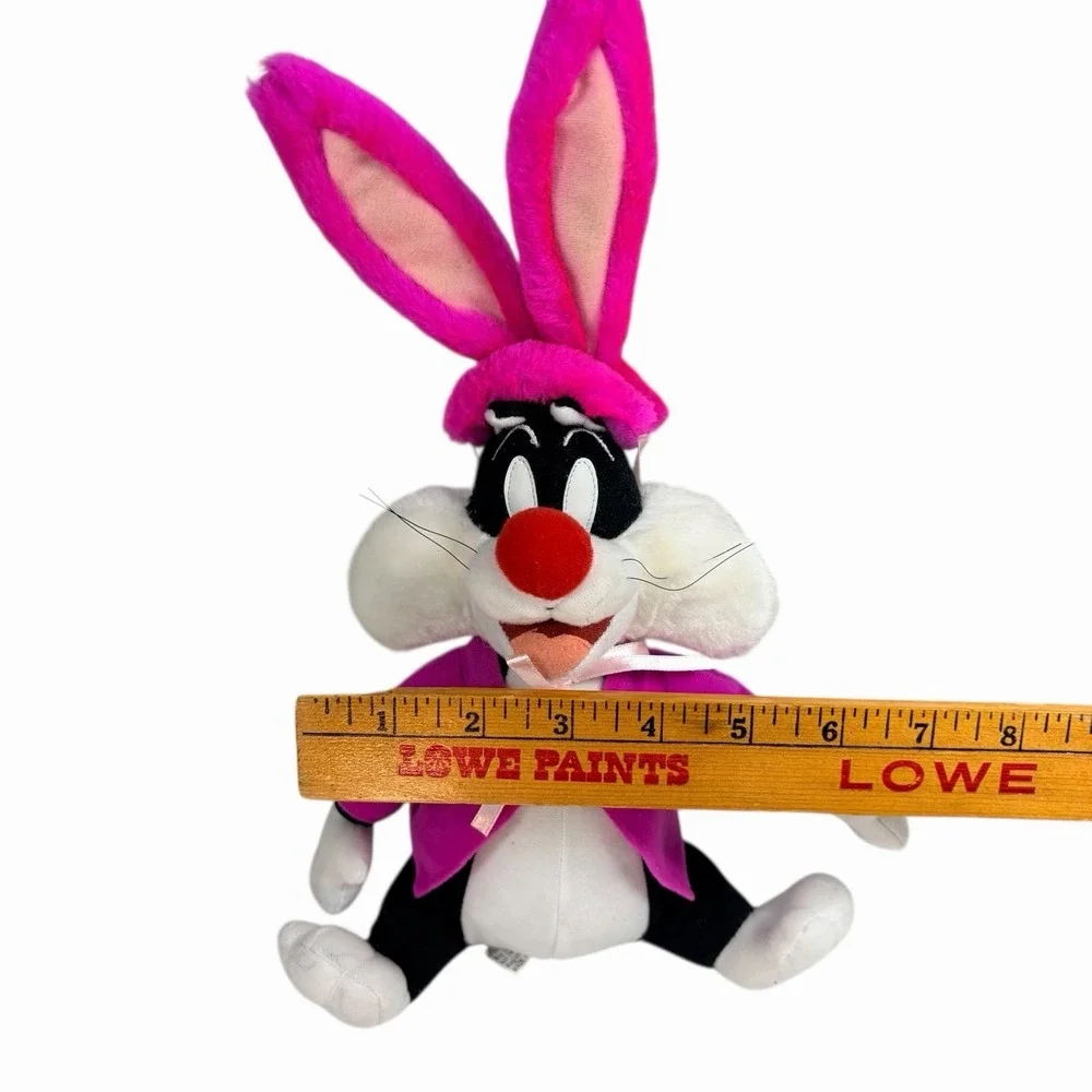 Warner Bros VTG 1997 Looney Tunes Sylvester Cat Plush Pink Bunny Ears Easter 12